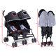 Folding Portable Twin Two Baby Infant Double Stroller Kid Jogger Travel Basket