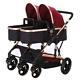 Frjjthchy Abreast Ultralight Double Stroller Baby Twins Bassinet With Awning