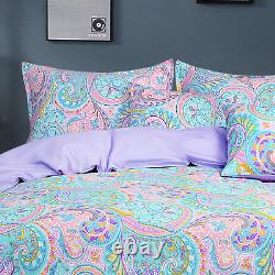Full Size Colorful Paisley Western Bedding 78×86 Inches Bedding Sets Vintage Gir