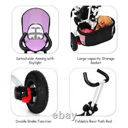 Functional Twins Kids Baby Stroller Tricycle Detachable Learning Toy Bike Multi