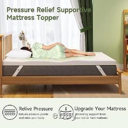 Gel Infused Memory Foam Mattress Topper 3 Inch Dual Layers Pad with Bamboo Cover