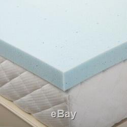 Gel Memory Foam Mattress 2.5/3/4 Inch Topper Blue Ventilated Queen King Twin Ful