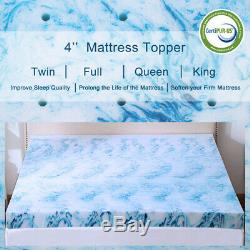 2.5/3 Inch Memory Foam Mattress Topper Lavender Gel Bed Full Queen King Twin 