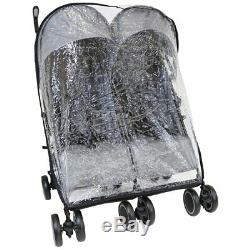 Girls Boys Grey Twin Double Stroller Buggy Pram inc Bag Footmuffs & Raincover
