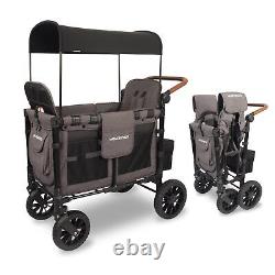 Good WONDERFOLD W2 Luxe Double Stroller Wagon (2 Seater) Collap Charcoal