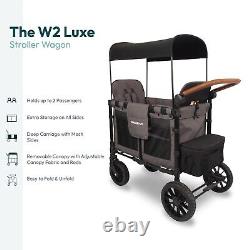 Good WONDERFOLD W2 Luxe Double Stroller Wagon (2 Seater) Collap Charcoal