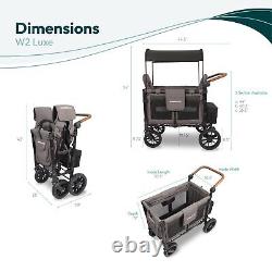 Good WONDERFOLD W2 Luxe Double Stroller Wagon (2 Seater) Collap Charcoal