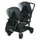 Graco Baby Double Stroller Twins Pushchair Black Foldable With Storage Latch