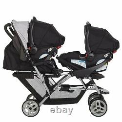Graco Baby Double Stroller with Two Infant Car Seats Twin Combo Set