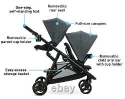 Graco Baby Ready2Grow 2.0 One-Step Fold Twin Double Stroller Rafa NEW
