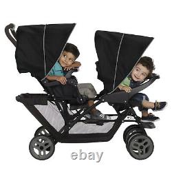 Graco Stadium Duo Tandem Twin Seat Buggy Stroller Pushchair Black / Grey Kids