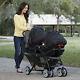 Graco Baby Black Tandem Twin Double Pram Stroller Buggy Raincover & 2 Car Seat