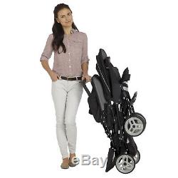 Graco baby Black Tandem Twin Double Pram Stroller Buggy Raincover & Car Seat
