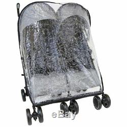 Grey Zeta Double Twin Stroller Buggy Pushchair Pram inc Footmuff & Raincover