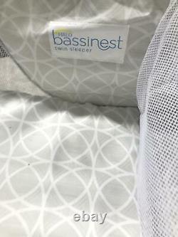 HALO Bassinest Twin Sleeper Double Bassinet Infant Baby Crib in Sand Circle