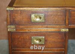 Harrods Kennedy Double Sided Bookcase Back Military Campaign Twin Pedestal Desk