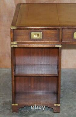 Harrods Kennedy Double Sided Bookcase Back Military Campaign Twin Pedestal Desk