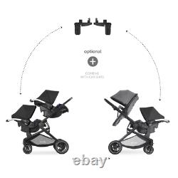 Hauck Atlantic Twin 2-in-1 Tandem Pushchair Grey Suitable from Birth