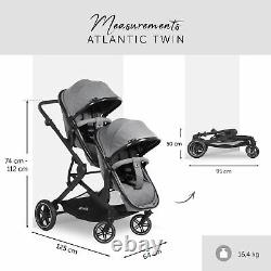 Hauck Atlantic Twin Baby Child Pushchair Stroller Melange Grey