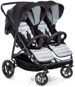 Hauck Rapid 3R 1 Hand Fold Duo Twin Double Buggy Pushchair Pram Charcoal Black
