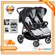 Hauck Rapid 3r 1 Hand Fold Duo Twin Double Buggy Pushchair Pram Charcoal Silver