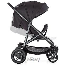 Hauck Rapid 3R 1 Hand Fold Duo Twin Double Buggy Pushchair Pram Charcoal Silver