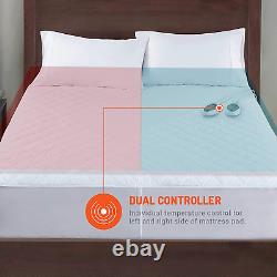 Heated Mattress Pad Warming Matress Cover Electric Bed Warmer Fit Deep Pocket Ne