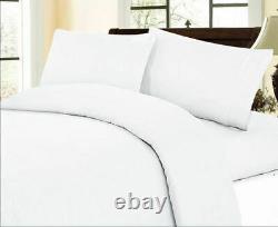 Hotel Quality 1000TC Egyptian Cotton Sheet/Duvet Set/Flat All Sizes White Solid