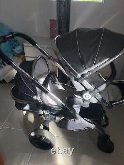 ICANDY PEACH 3 TRUFFLE DOUBLE TWIN PRAM/PUSHCHAIR And COT