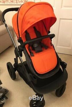 ICandy Orange Double Buggy Pram Pushchair including car adapters (twin)