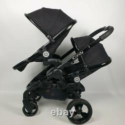 ICandy Peach3 JET BLACK tandem double travel system PUSHCHAIR Pram Stroller twin