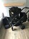 Icandy Peach 3 Black Jet Twin /blossom With Blossom Cot Black