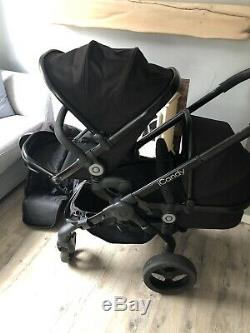 ICandy Peach 3 Black Jet Twin /Blossom With Blossom Cot Black