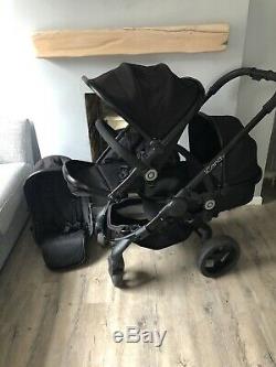 ICandy Peach 3 Black Jet Twin /Blossom With Twin Cot Black