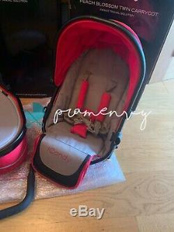 ICandy Peach Sherbet Double Twin Set Carrycot And Seat Unit Red Unisex