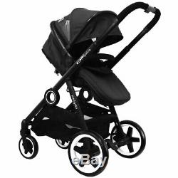 ISAFE Baby Boys Black Lightweight Double Twin Tandem Pram Stroller Buggy