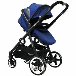 ISAFE Baby Boys Blue Lightweight Double Twin Tandem Pram Stroller Buggy
