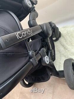 Icandy peach Jet 2 Double/twin pushchair/footmuffs/liners/carrycot