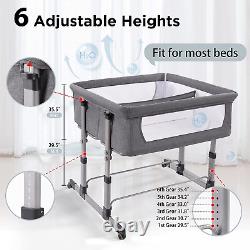 Ihoming Twin Bassinets for Baby, Double Bassinet Bedside Sleeper for Twins, Doub