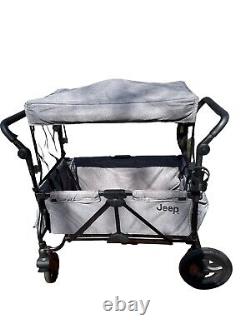 Jeep Deluxe Wrangler Stroller Wagon + Accessories Gray 2 Seater