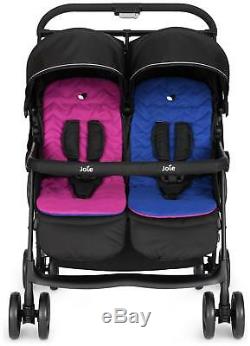 Joie Aire Blue Pink Double Twin Pushchair Stroller Baby Buggy Extra Lightweight