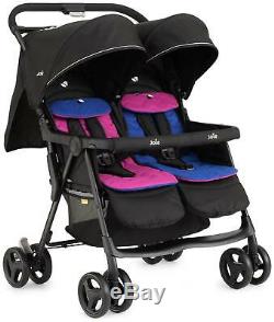 Joie Aire Blue Pink Double Twin Pushchair Stroller Baby Buggy Extra Lightweight