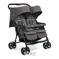 Joie Aire Double Twin Buggy Pushchair Stroller Includes Raincover Dark Pewter