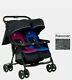 Joie Aire Twin Pink/blue Double Seat Stroller + Raincover £165