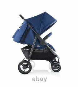 Joovy Double Stroller Scooter X2 Twins Large Storage Basket Blueberry 8070 New