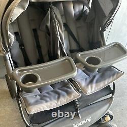 Joovy Scooter X2 Double Stroller with Snack Trays Black Twins Double Seat