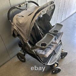 Joovy Scooter X2 Double Stroller with Snack Trays Black Twins Double Seat