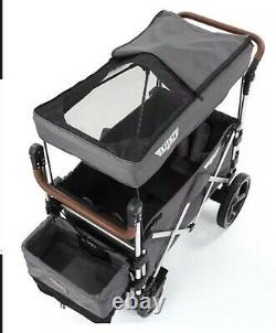 Keenz 7S Twin Baby Double Stroller Wagon Easy Fold W Canopy and Bag Black NEW