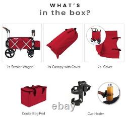 Keenz 7S Twin Baby Double Stroller Wagon Easy Fold W Canopy and Bag Red NEW