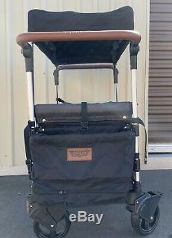 Keenz 7S Twin Baby Double Stroller Wagon Easy Fold WithCanopy & Bag Black SEE PICT